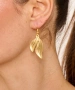 Kiraz Gold Plated Leaf Earring
