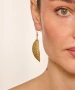 Kiraz Gold Plated Leaf Earring