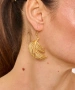 Kiraz Gold Plated Leaf Earring