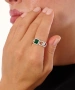 Kiraz Emerald Crystal Stoned Silver Plated Ring