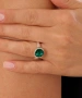 Kiraz Emerald Crystal Stoned Silver Plated Ring