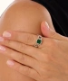 Kiraz Emerald Crystal Stoned Silver Plated Ring