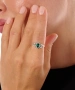 Kiraz Emerald Crystal Stoned Silver Plated Ring