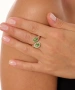 Kiraz Emerald Crystal Stoned Silver Plated Ring