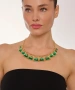 Kiraz Green Enameled Gold Plated Necklace