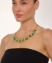 Kiraz Green Enameled Gold Plated Necklace