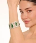 Kiraz Green Enameled Silver Plated Bracelet