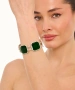 Kiraz Green Enameled Silver Plated Bracelet