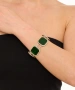 Kiraz Green Enameled Silver Plated Bracelet