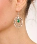 Kiraz Green Enameled Silver Plated Earring