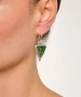 Kiraz Green Enameled Silver Plated Earring