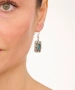 Kiraz Green Enameled Silver Plated Earring