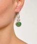 Kiraz Green Enameled Silver Plated Earring