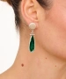 Kiraz Green Enameled Silver Plated Earring