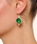 Kiraz Green Enameled Silver Plated Earring