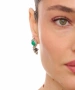 Kiraz Green Stoned Silver Plated Earring