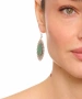 Kiraz Green Enameled Silver Plated Earring