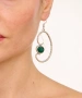 Kiraz Green Enameled Silver Plated Earring