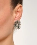 Kiraz Green Enameled Silver Plated Earring