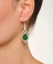 Kiraz Green Enameled Silver Plated Earring