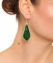 Kiraz Green Enameled Silver Plated Earring