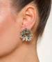 Kiraz Green Enameled Silver Plated Earring