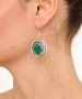 Kiraz Green Enameled Silver Plated Earring