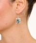 Kiraz Green Enameled Silver Plated Earring
