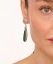 Kiraz Green Enameled Silver Plated Earring