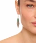 Kiraz Green Enameled Silver Plated Earring