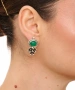 Kiraz Green Stoned Silver Plated Earring