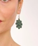 Kiraz Green Enameled Silver Plated Flower Earring