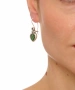 Kiraz Green Enameled Silver Plated Heart Earring
