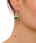 Kiraz Green Enameled Silver Plated Heart Earring