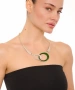 Kiraz Green Enameled Silver Plated Necklace