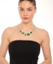 Kiraz Green Enameled Silver Plated Necklace