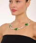 Kiraz Green Enameled Silver Plated Necklace