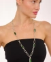 Kiraz Green Enameled Silver Plated Necklace