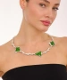 Kiraz Green Enameled Silver Plated Necklace
