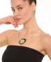 Kiraz Green Enameled Silver Plated Necklace