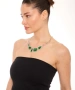 Kiraz Green Enameled Silver Plated Necklace