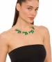Kiraz Green Enameled Silver Plated Necklace