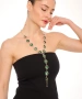 Kiraz Green Enameled Silver Plated Necklace