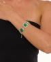Kiraz Green Stoned Silver Plated Bracelet