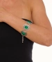 Kiraz Green Stoned Silver Plated Bracelet