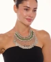 Kiraz Green Stoned Cleopatra Silver Plated Necklace