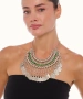 Kiraz Green Stoned Cleopatra Silver Plated Necklace
