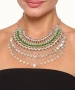 Kiraz Green Stoned Cleopatra Silver Plated Necklace