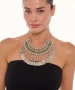 Kiraz Green Stoned Cleopatra Silver Plated Necklace