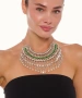 Kiraz Green Stoned Cleopatra Silver Plated Necklace